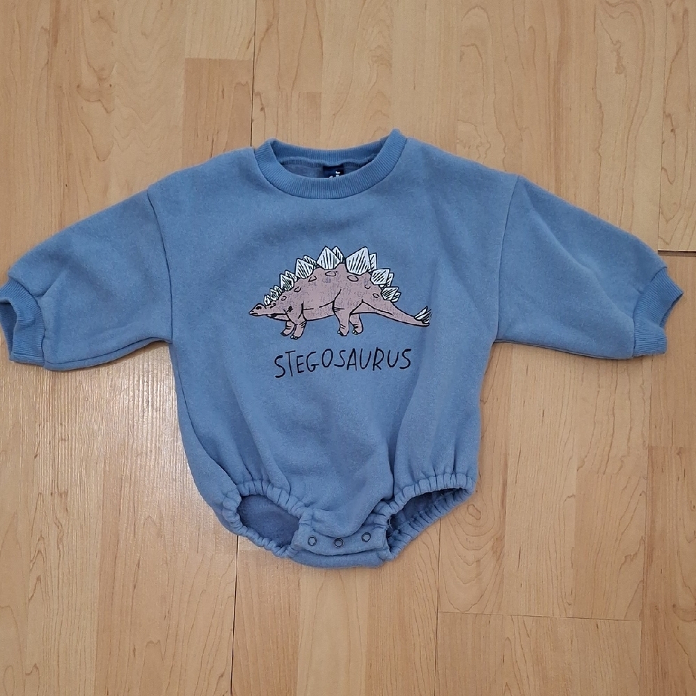 Blue Stegosaurus Baby Onesie 6-12m